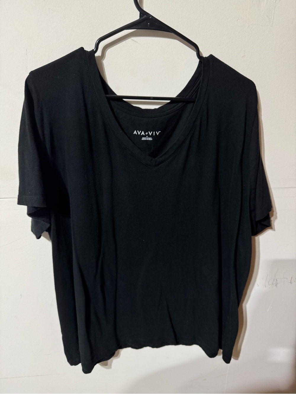Black V-Neck Women's Top- Plus Size